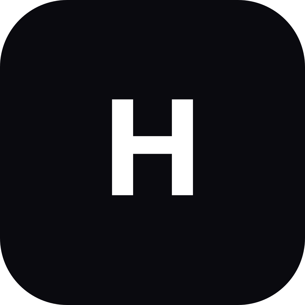 Harakumo mark in black with a white H